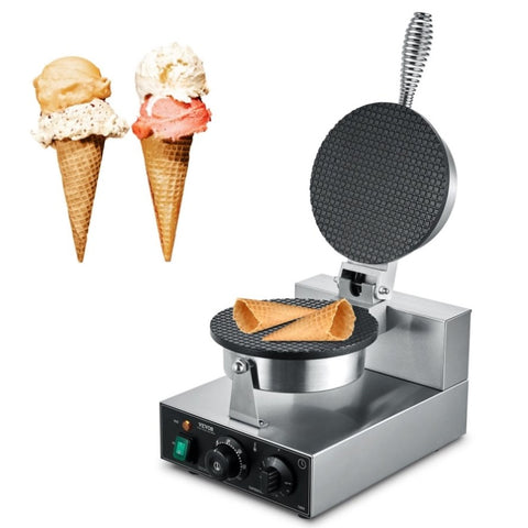 VEVOR Electric Ice Cream Cone Maker, Commercial 1230W Waffle Cone Machine, Non-Stick Stainless Steel V952-SYBJLTTHFBJDEUE83V3