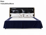 Blue 152x203x38cm Elastic Bed Skirt - Thickened Polyester Fitted Valance with Double-Layer V888-ELOSUNG56152-4