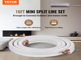 4876.8mm Mini Split Line Set, 6.4 & 12.7mm O.D Copper Pipes Tubing and Triple-Layer Insulation, for V952-KDLJGTJ14INCGQZOXV0