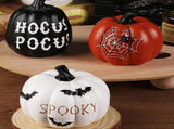 Halloween Resin Pumpkin Decoration Set with Spider Web Bat and Lettering Designs, Ins Style European V1341-ZY-RLSQAAM3-4-PIECECOMPLETESET