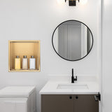 336 x 336 x 101mm Shower Niche Single Shelf Organizer No Tile Needed in Gold V63-905651