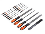 17 Pcs File Tool Set with Carry Case Half Round Triangle Round Flat and Needle Files Brush Carbon V1294-YM0901-3114250023211