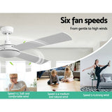 Devanti 52'' Ceiling Fan DC Motor 4 Blades w/Remote - White CF-B-52NL-WH
