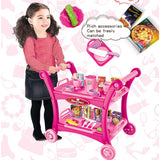 Pink Children's Pretend Play Kitchen Cart Set with Toys - Roleplay Cooking Set with Accessories V888-ELOSUNG21174