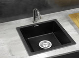 Cefito Kitchen Sink 38x38cm Granite Stone Sink Single Bowl Black SINK-STONE-A-3838-BK