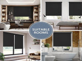 Blackout Roller Shades Cordless Blinds for Windows, Free-Stop Shades with Valance, Thermal Insulated V1258-DP02-C-1295