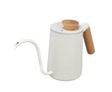 Stainless Steel Drip Coffee Pot, Long Gooseneck Spout Kettle, Tea Matte White, 600ml V1263-JX-2999
