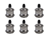 6 Pcs Lamp Holder Metal E26 E27 Screw Retro Lighting Base Accessories with Ground Aluminum V1294-YM0714-3119210198014