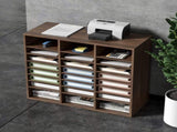 Wood Literature Organizer Adjustable File Sorter 24 Compartments Brown V952-MZWJZLFPJBH24D1RVV0