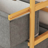 Bamboo Shelf with Storage Hamper Wooden Organiser with 4 Laundry Bags V63-838261