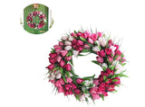 Artificial Tulip Flowers for Front Door Farmhouse Pink Spring Flower Branch Door V1263-JX-1659