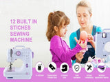 12 Stitches Mini Sewing Machine Portable Multifunctional Household Sewing Machines for Adults and V1369-AZ3-W-22176