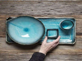 Bowl Deep Ikebana 22cm Sky Blue Glaze V637-C8996