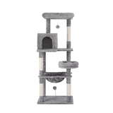 i.Pet Cat Tree Tower Scratching Post Scratcher 143cm Condo House Trees Grey PET-CAT-M143-GR