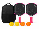 Pickleball Paddles Set of 2, USAP Approved T700 Carbon Fiber Pickleball Rackets with 4 Balls & Carry V1197-TY-081907