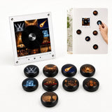 Record Player Fridge Magnet with Rotating Vinyl Magnetic Fridge Music Player, NFC Sensing, LED Night V1192-AZ-W-34207