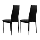 Artiss Dining Chairs Set of 4 Leather Channel Tufted Black DINING-B-C02-BK