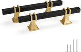 10 Pack Cabinet Pulls, Solid Steel Drawer Handles for Kitchen Cabinets, Matte Black Gold 3 Inch V1188-MS-721-060