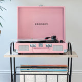 Crosley Cruiser Bluetooth Portable Turntable - Blush Pink Bundled Majority D40X Bluetooth Speakers V398-CR8005EMY-BH4