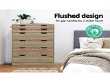 Artiss 6 Chest of Drawers - MYLA Oak FURNI-G-DT-4D2-OAK-AB