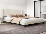 Levede Metal Wooden Bed Frame Double Panel Plush Upholstered Mattress Platform BF1072-D-BG-AU