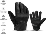 Breathable Mesh Motorcycle Gloves Touchscreen with TPR Palm Pad Hard Knuckle-Black-XLarge V1164-325735