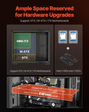 VEVOR Mid-Tower ATX PC Case Dual Chamber Gaming Computer Case No Fan Included V952-DNJXSQZT120MM60AL001V9