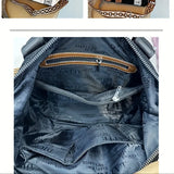 Minimalist Stylish Multi-Function Bag, PU Material, Contrast Stitching & Rhinestone, Shoulder / V1232-DJXK-DRL-001