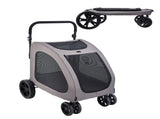 Pet Stroller, 4 Wheels Dog Stroller with Brakes, 160lbs Weight Capacity, Portable Puppy Stroller V952-CWTCDHK4QSHD3F05MV0