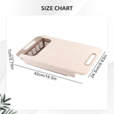 Cutting Board with Storage Basket & Drain Feature Kitchen Chopping Block for Vegetables & Meat, V1192-AZ-W-26236