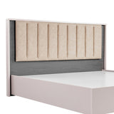 Queen Bed Frame Fabric Upholstery MDF LED Headboard in Champagne Colour V43-BED-MAXL-Q