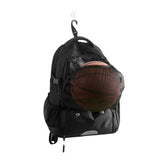 Black Large Capacity Sports Backpack, Waterproof Basketball & Soccer Bag, Separate Shoe Compartment, V888-ELOSUNG13417