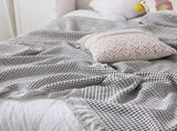 Cotton Waffle Blanket - Grey Textured Throw 110x160cm for Sofa, Office and Travel Use V888-ELOSUNG54959-1