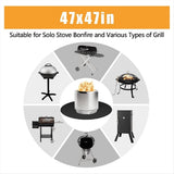 48in Round Fire Pit Mat for Stove Bonfire,Grill Fireproof Under Grill to Protect Deck Patio Grass V1370-AZ4-11657