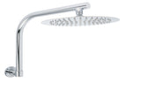 WELS Chrome Round 10" Rainfall Shower Head 360&deg Swivel Gooseneck Wall Arm Set V1233-A619KSR110