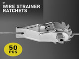 50 Pack Inline Cliplock Wire Strainer Aluminum Alloy Heavy Duty Wire Ratchet Tensioner for Electric V985-WIRESTRAINERRATCHETS50PCS