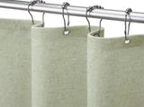 Water Repellent Linen Shower Curtain, Scandinavian Style, Thick Fabric for Bathroom, Pea Green, 183 V1237-ZY-924-049
