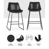 Artiss Bar Stools Kitchen Counter Barstools Leather Metal Chairs Black x2 BA-TW-8068-BKX2