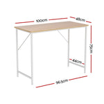 Artiss Computer Desk Oak 100CM MET-DESK-119-OA