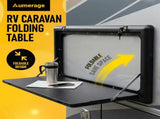 Folding Caravan Table Lockable Space-Saving Portable Table for Camper, Motorhome & RV, 25kg V1181-AT006-BK