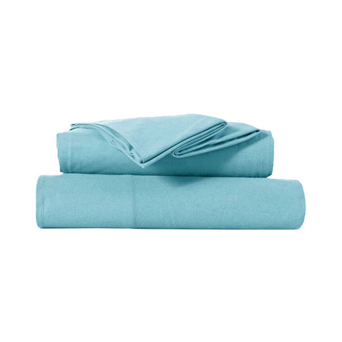 Kingtex Ultra-Soft Micro Flannel Sheet Set 40 cm Wall Aqua King V442-KIT-SHEETS-MF2023-AQUA-KI