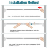 Adjustable Stainless Steel Closet Rods, No Drilling Required, White, 2 Pieces, and Easy Installation V1370-AZ4-14777