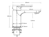 WELS Matt Black Basin Mixer Bathroom Vanity Laundry Sink Flick Faucet Tap Valve V1233-KRF101BL