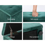 Artiss Storage Ottoman Blanket Box 140cm Velvet Green OTM-L140-VEL-GN-AB