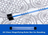 Knitting Pattern Holder with 6 Color Replacement Magnets 1 Magnifying Ruler,Cross Stitch Supplies V1258-DP02-C-2928