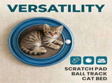 2in1 Round Cardboard Cater, 16" Interactive Cat Toy with Rotating Ball Track, Durable V1192-AZ-W-25055