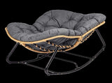 Levede Rocking Chair with Thick Cushion PE Rattan Silent Strip Indoor Patio Grey CH1186-DGY-AU