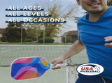 Pickleball Paddle Set with 4 Balls Fiberglass Surface, Lightweight Grip Indoor & Outdoor Play V1107-CS-PKQPTZ
