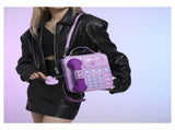 Purple Sweet Girl Creative Crossbody Bag with Telephone Design, PU Material, Lightweight and Unique V888-ELOSUNG17036