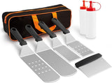 8Pcs Professional Stainless Steel Griddle Spatula Tools With Storage Bag, Griddle Accessories Kit V1188-MS-825-002